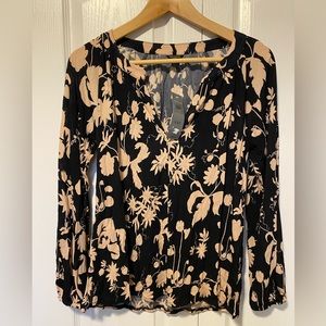 Ann Taylor Petite NWT Floral Long Sleeve Blouse Size XSP